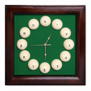 Часы для бильярдной Fortuna Billiard Equipment SR4666 коричневые 44x44 см