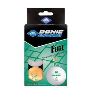 Мячи Donic Elite 1* 40+ 6 штук, белый + оранжевый
