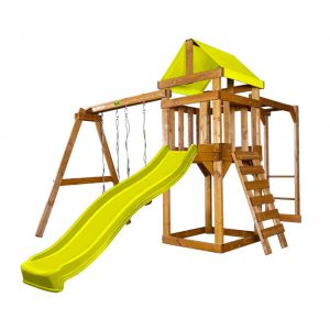 Детский игровой комплекс Babygarden Play 4 с рукоходом и горкой 2.2 м жёлтая