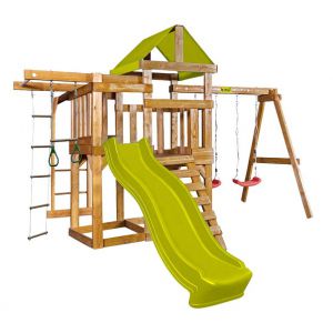 Детский игровой комплекс Babygarden Play 8 с рукоходом балконом турником жёлтая