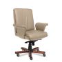 Кресло для руководителя Multi-Office SPLIT B Кресло руководителя высокая спинка кожа бежевая Madras Naturale+к/з/темный орех