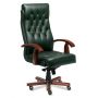 Кресло руководителя Multi-Office DARWIN A кожа темно-зеленая Madras Verde+к/з/темный орех