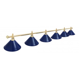 Лампа с плафонами для бильярдной Fortuna Billiard Equipment Prestige Golden Blue 6 плафонов