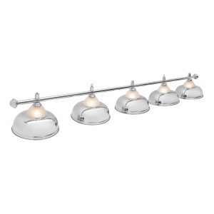 Лампа с плафонами для бильярдной Fortuna Billiard Equipment Crown Silver 5 плафонов